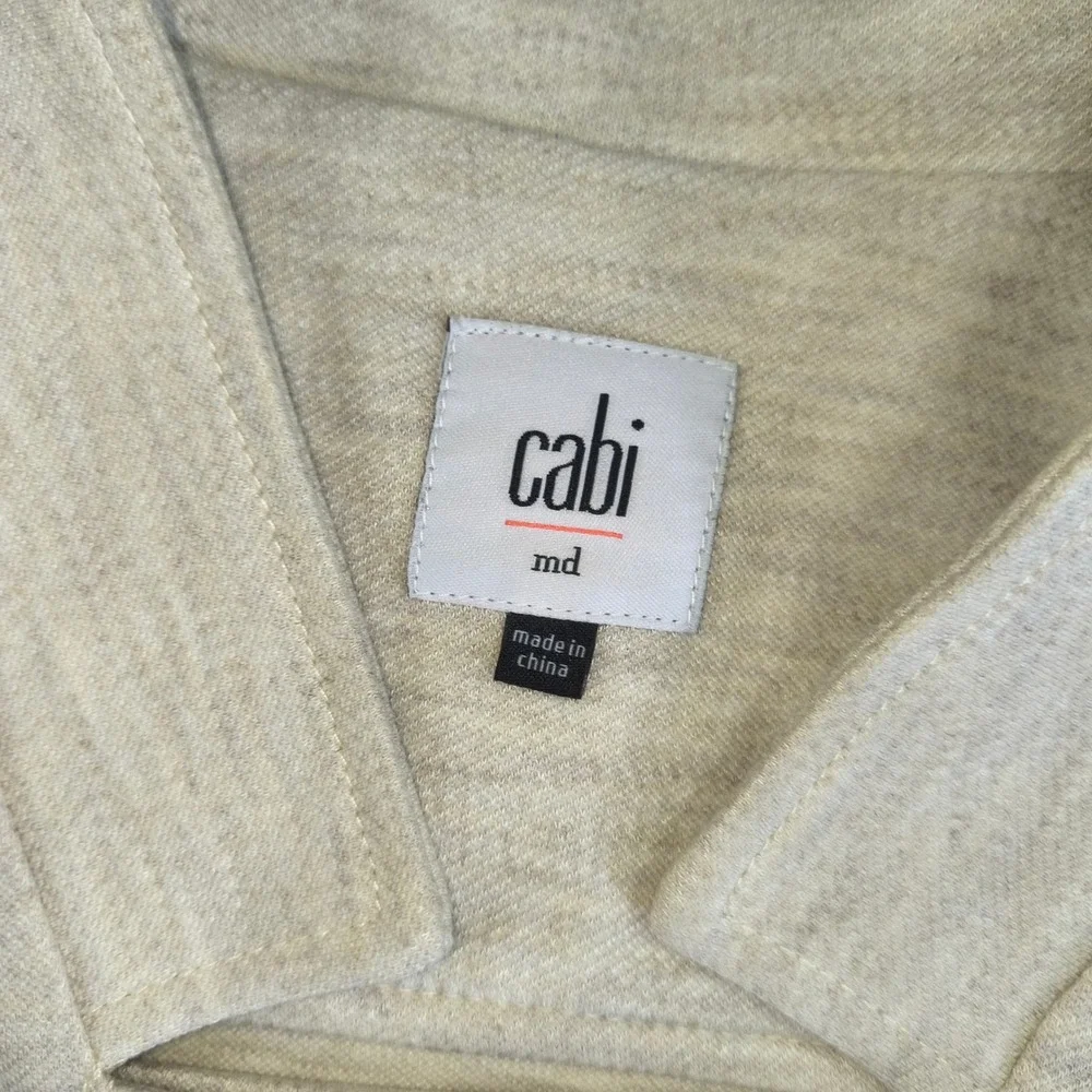 Cabi Double Breasted Knit Jacket Blazer Beige Button Front Peacoat Style‎ Medium